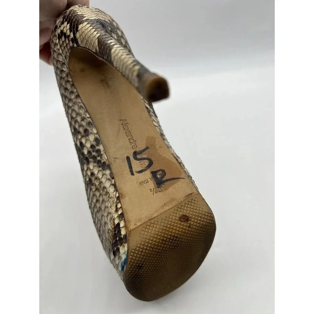 Alexandre Birman Women Python Platform High Heels Pumps Shoes Size 36.5 Snake